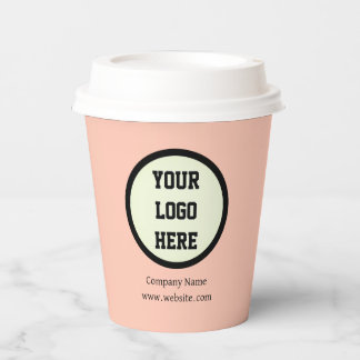 Custom Logo Company Pink Business Corporate Paper Cups