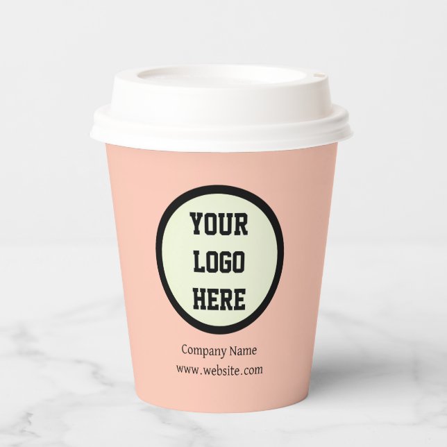 Custom Logo Company Pink Business Corporate Paper Cups (Front)