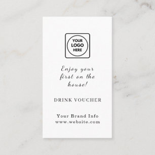 Custom Logo   Corporate Event Drink Voucher Design Business Card