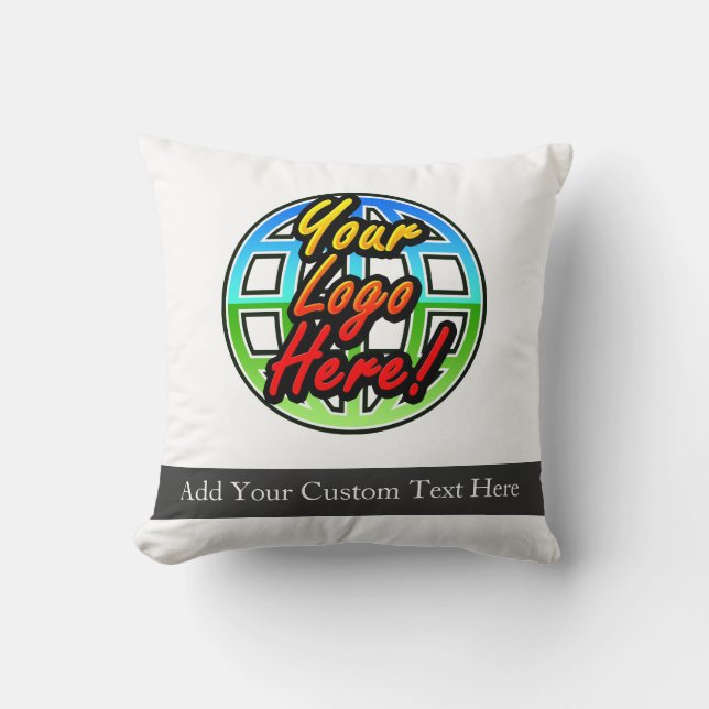 Custom Logo Corporate Gift Throw Pillow (Front)