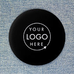 Custom Logo | Corporate Modern Minimalist Black 2 Inch Round Button<br><div class="desc">A simple custom black business template in a modern minimalist style which can be easily updated with your company logo. If you need any help personalizing this product,  please contact me using the message button below and I'll be happy to help.</div>