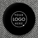 Custom Logo | Corporate Modern Minimalist Black 2 Inch Round Button<br><div class="desc">A simple custom black business template in a modern minimalist style which can be easily updated with your company logo. If you need any help personalizing this product,  please contact me using the message button below and I'll be happy to help.</div>
