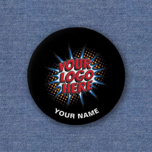 Custom Logo, Custom Text, Black Name 2 Inch Round Button (Creator Uploaded)