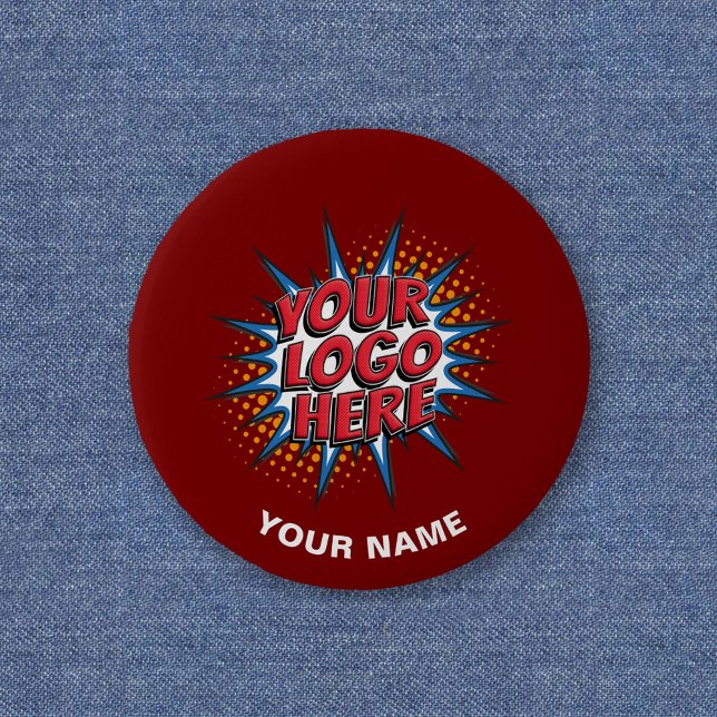 Custom Logo, Custom Text, Red Name 2 Inch Round Button (Creator Uploaded)