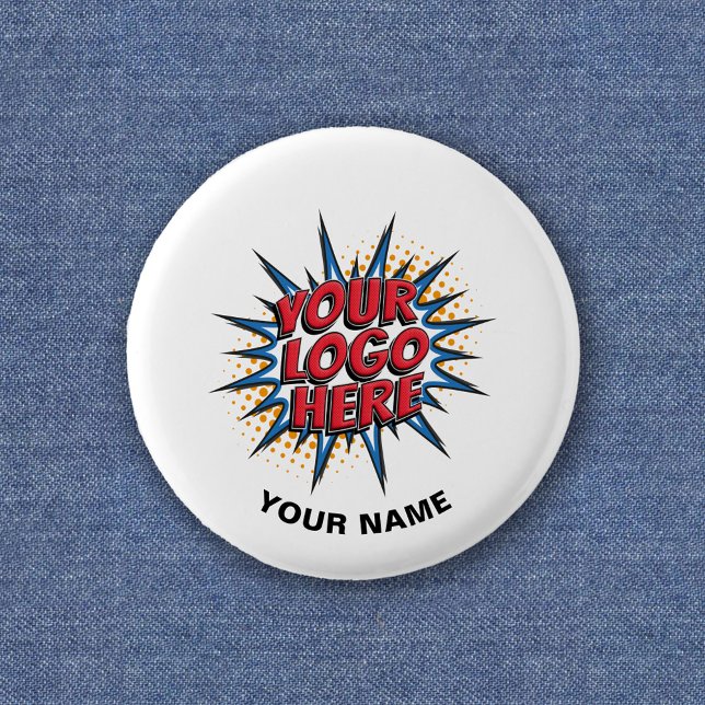Custom Logo, Custom Text, White Employee 1 Inch Round Button (Creator Uploaded)