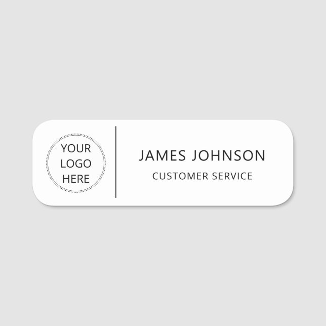 Custom Logo Customer Service Employee Name Name Tag (Front)