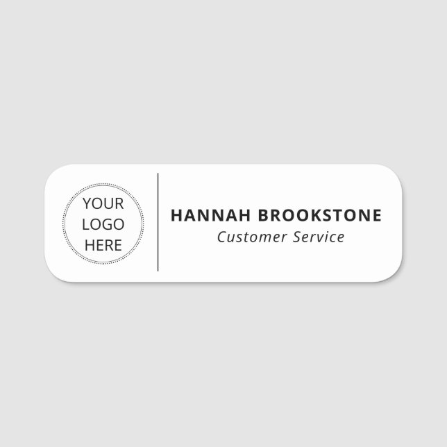 Custom Logo Customer Service Employee Name Tag (Front)