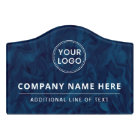 Custom logo dark blue marbled background business