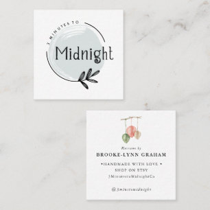 Custom Logo Design   Brooke Macrame Square Business Card