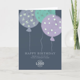 Custom Logo Dusty Balloons Business Birthday Card