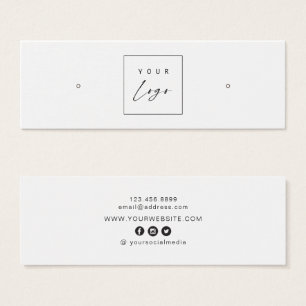Custom Logo • Earring Hoops Studs Display Card  