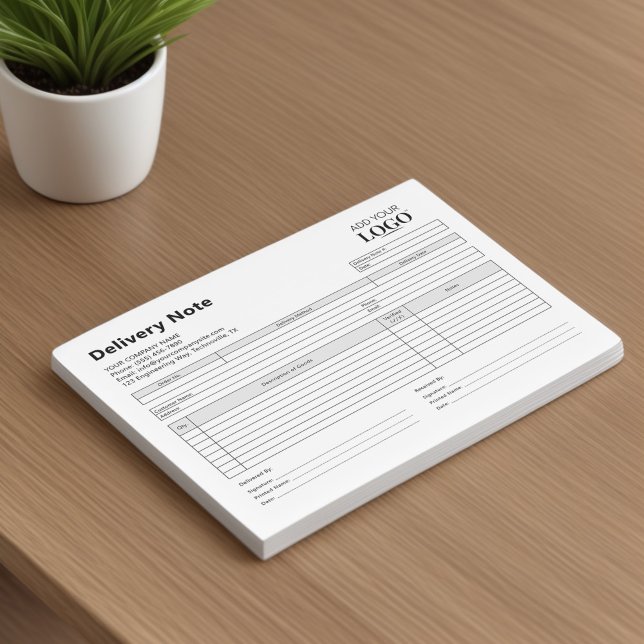 Custom Logo Editable Delivery Note Template Sheets (Creator Uploaded)