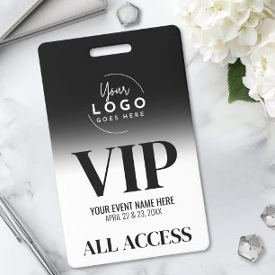 Custom Logo Elegant Black And White VIP Badge