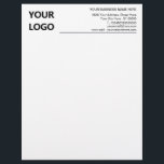Custom Logo Elegant Business Office Letterhead<br><div class="desc">Custom Simple Personalized Your Business Office or Personal Letterhead with Logo / Photo - Add Your Logo - Image - Photo / Name - Company / Address / Contact Information - Phone / E-mail / Website / more. Choose / add your favourite font - text colours. Resize and move or...</div>