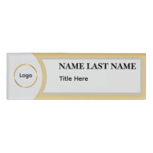 Custom Logo Elegant Dusty Blue White Magnet