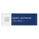 Custom Logo Elegant Navy Blue White Magnet Title