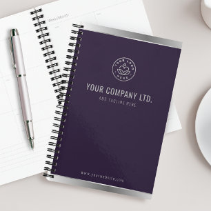 Custom Logo Elegant Purple Silver Planner