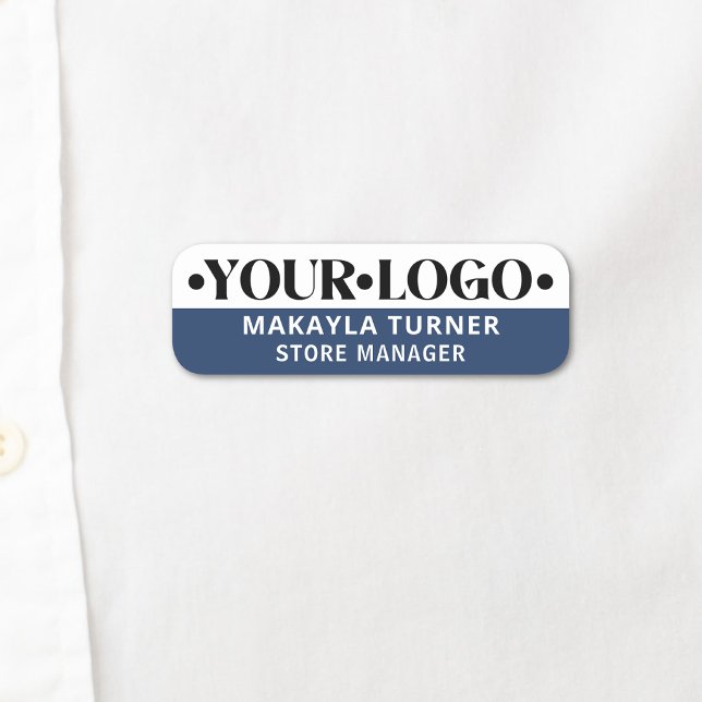 Custom Logo Employee Blue Name Tag (Creator Uploaded)