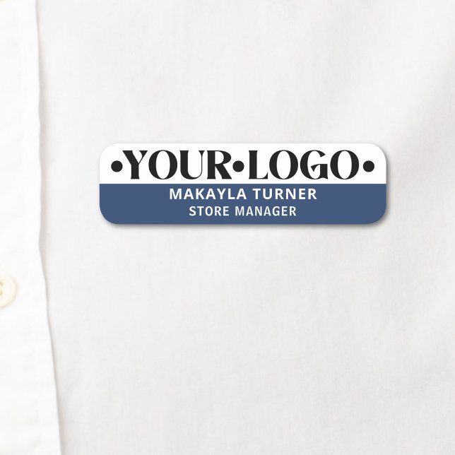 Custom Logo Employee Blue Name Tag (Creator Uploaded)