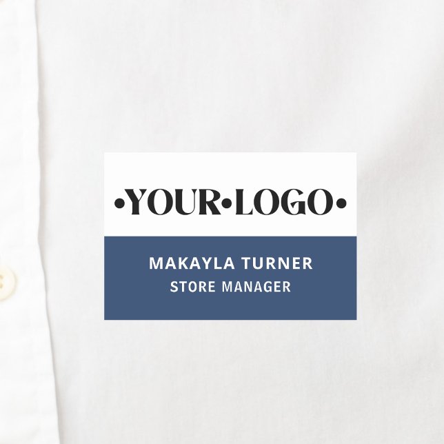 Custom Logo Employee Blue Name Tag (Creator Uploaded)