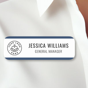 Custom Logo Employee Blue Name Tag