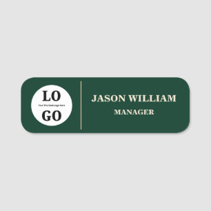 Custom Logo Employee Executive Emerald Name Tag