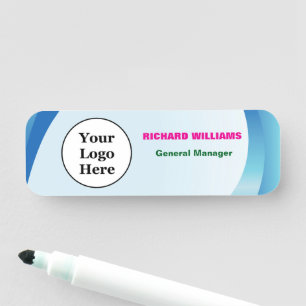 Custom Logo Employee Magnetic Or Safety Pin Name Tag