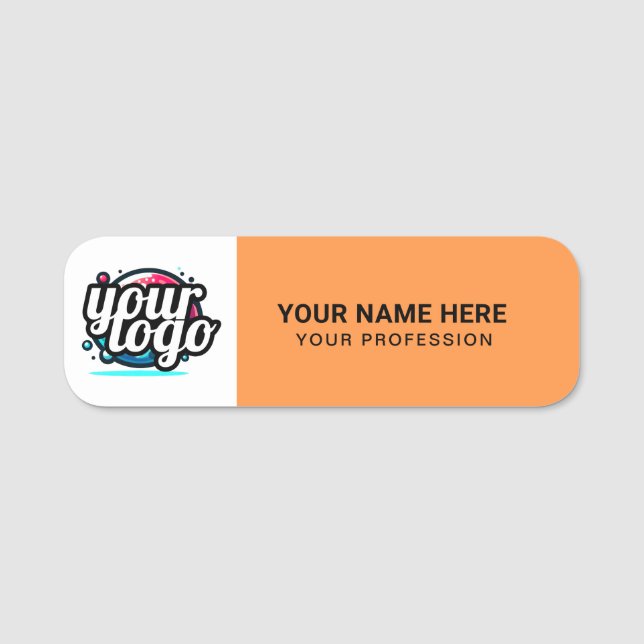 Custom Logo Employee magnetic or safety pin Name Tag (Front)