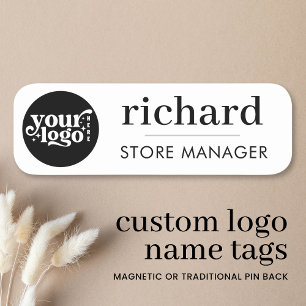 Custom Logo Employee Magnetic Or Safety Pin Name Tag