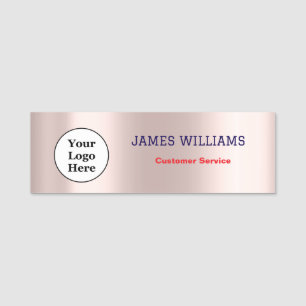 Custom Logo Employee Magnetic Or Safety Pin Name Tag