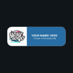 Custom Logo Employee magnetic or safety pin Name Tag<br><div class="desc">Easily personalize this Custom Safety Employee Pin with name, profession, job title and business logo. A simple and elegant business design in blue and white colours fully customizable, sans-serif basic and modern fonts and a professional and clear look. Available with safety pin back or magnetic back fastener, with rounded corners...</div>