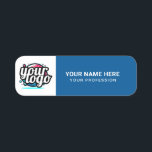 Custom Logo Employee magnetic or safety pin Name Tag<br><div class="desc">Easily personalize this Custom Safety Employee Pin with name, profession, job title and business logo. A simple and elegant business design in blue and white colours fully customizable, sans-serif basic and modern fonts and a professional and clear look. Available with safety pin back or magnetic back fastener, with rounded corners...</div>