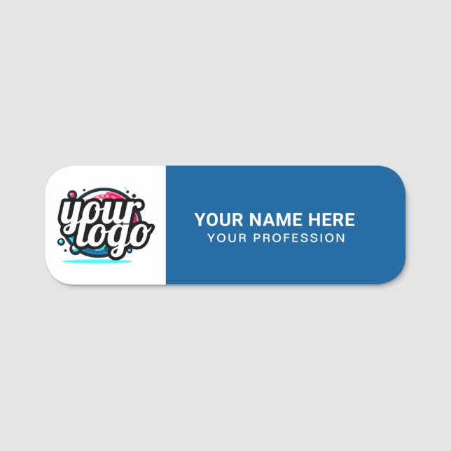 Custom Logo Employee magnetic or safety pin Name Tag (Front)