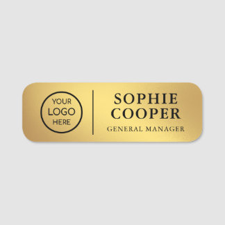 Custom Logo Employee Name Faux Gold Tag