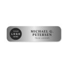 Custom logo employee name title silver magnetic