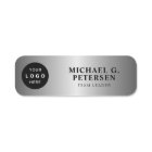 Custom logo employee name title silver magnetic