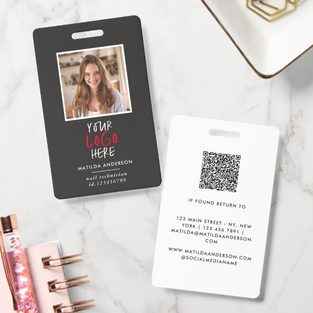 Custom Logo Employee QR Code Personalized Business Badge (Office)