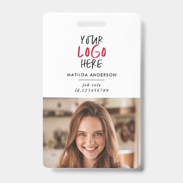 Custom Logo Employee QR Code Personalized Business Badge (Front)