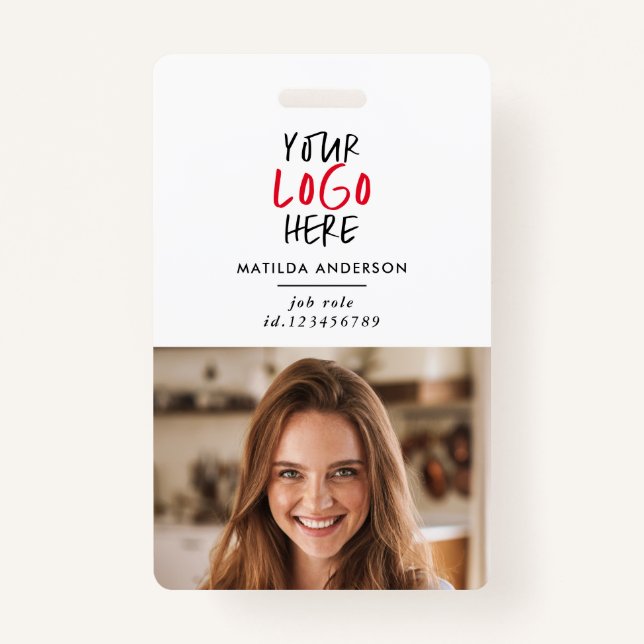 Custom Logo Employee QR Code Personalized Business Badge (Front)