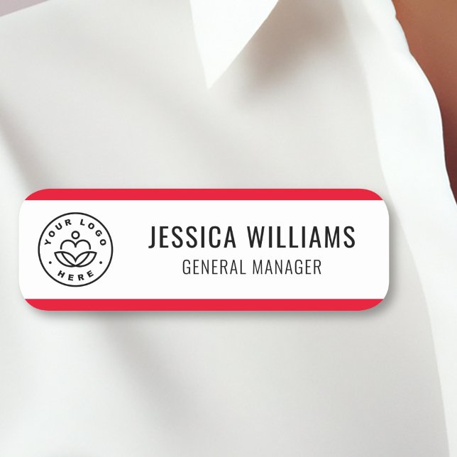 Custom Logo Employee Red Name Tag (Creator Uploaded)