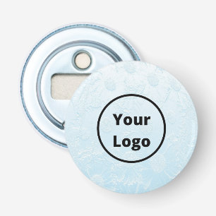 Custom logo engraved blue floral bottle opener