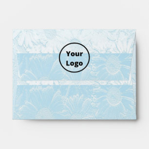 Custom logo engraved blue floral envelope