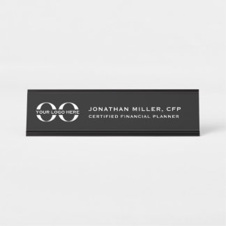 Custom Logo Executive Black Professional Desk Name Plate