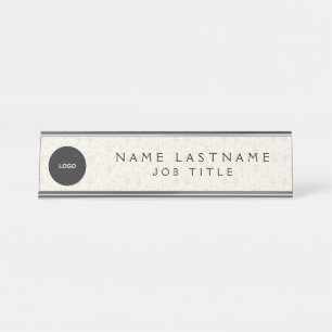 Custom Logo Executive Navy Blue Professional Desk Name Plate
