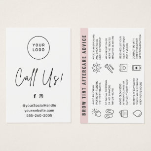 Custom Logo Eyebrow Tint Aftercare Card