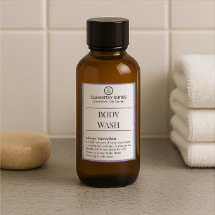Custom Logo Floral Border Body Wash Label Stickers
