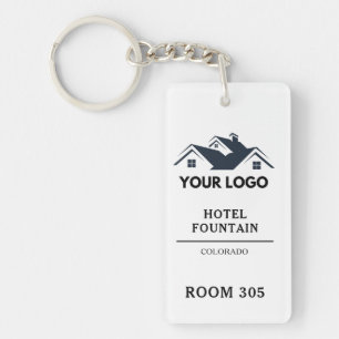 Custom Logo Floral Hotel or Motel Keychain