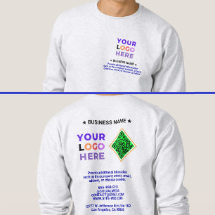 Custom Logo Front and Back & QR Code Business Sweatshirt