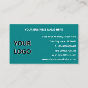 Custom Logo Full Contact Information Professional Business Card