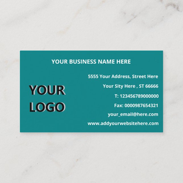 Custom Logo Full Contact Information Professional  Business Card (Back)